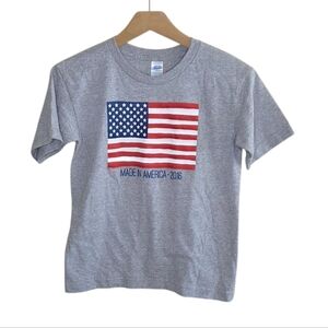 Made in the USA Gray Short Sleeve Graphic Flag Tee Made in America 2016